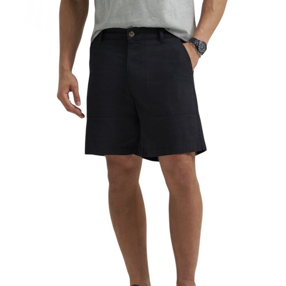 Lee Men's 42 Regular Fit Heritage Black Utility Shorts Everyday NEW